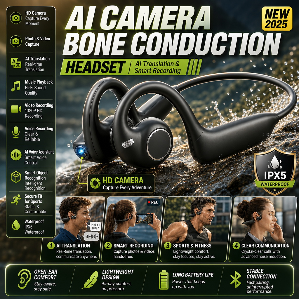 Bone Conduction Running Headphones - Auriculares de conducción ósea con gancho