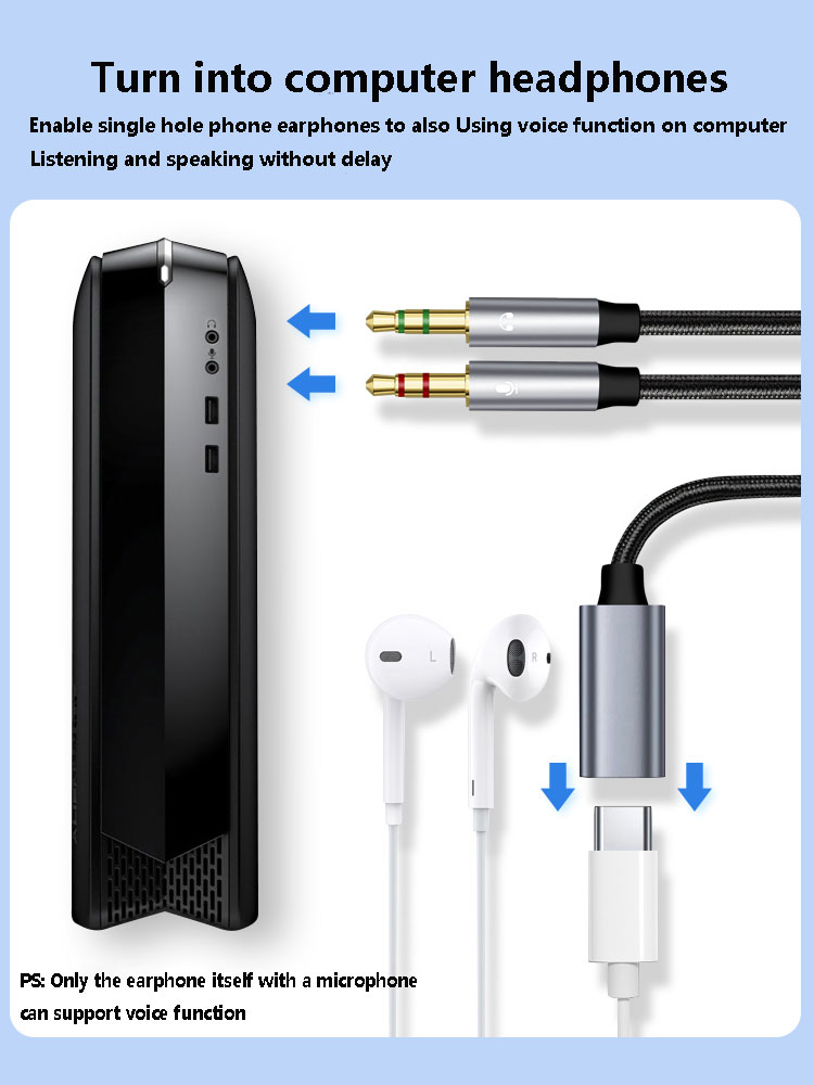 Adaptador de Audio auxiliar ma - Type C Wired Earphones With Mic reseña y precio