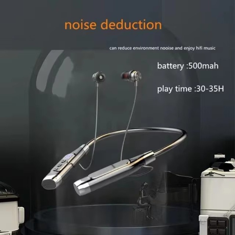 Pantalla de batería Led, puert - Magnetic Neckband Sports Earphones reseña y precio